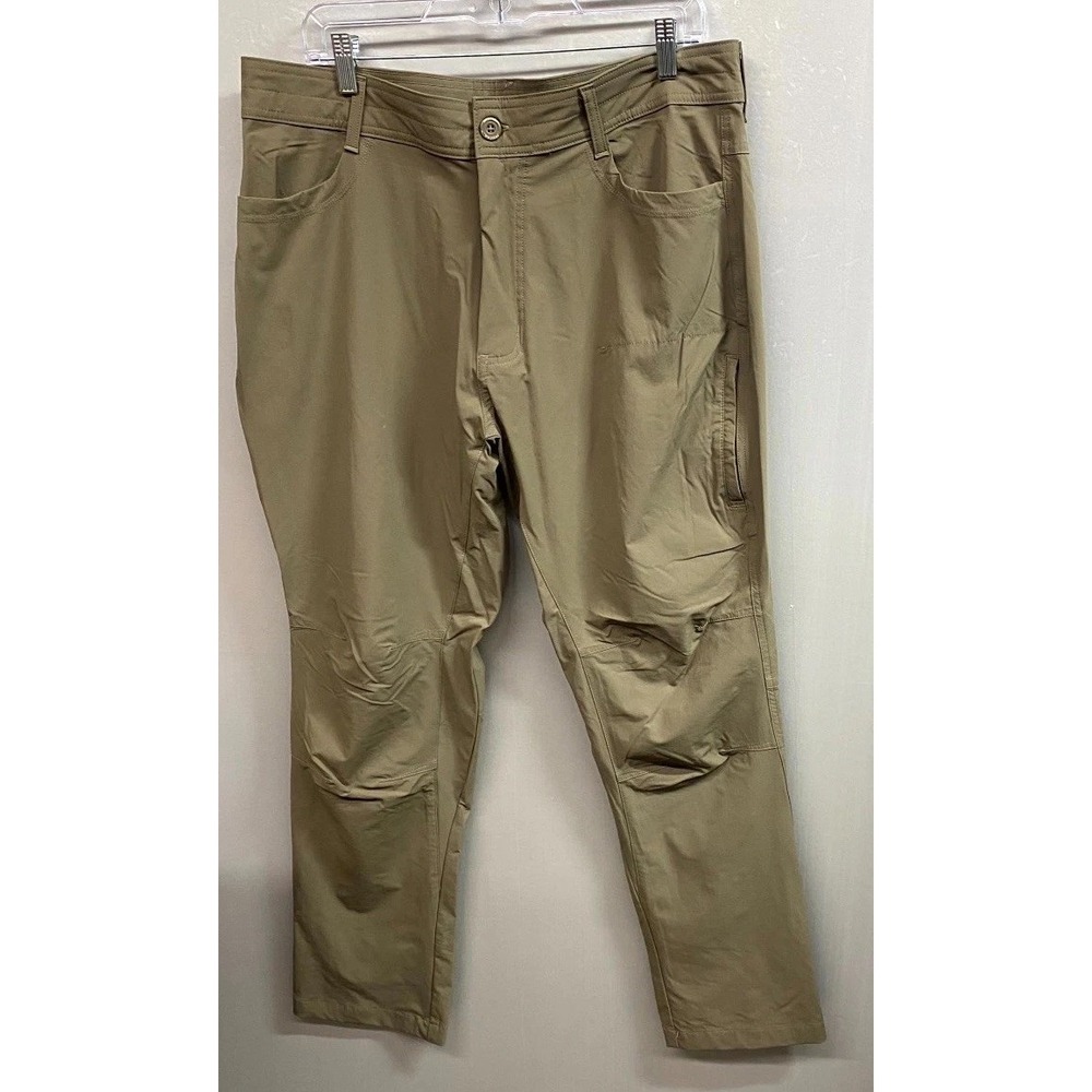 Swiss Tech Cargo Pants Mens 36x30 Brown Stretch Performance Hiking Straight Leg